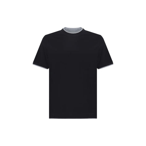 Brunello Cucinelli Black Cotton T-Shirt