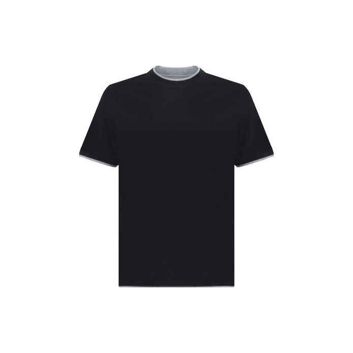 Brunello Cucinelli Black Cotton T-Shirt