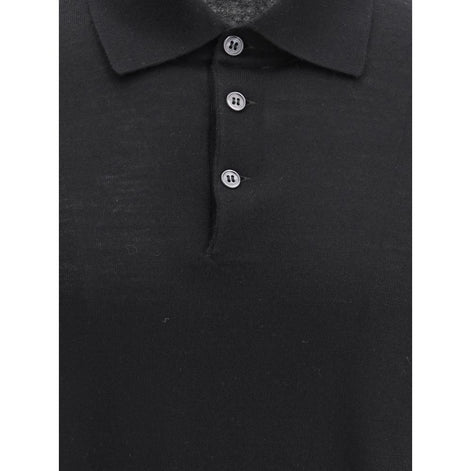 Brunello Cucinelli Black Cashmere Polo Shirt