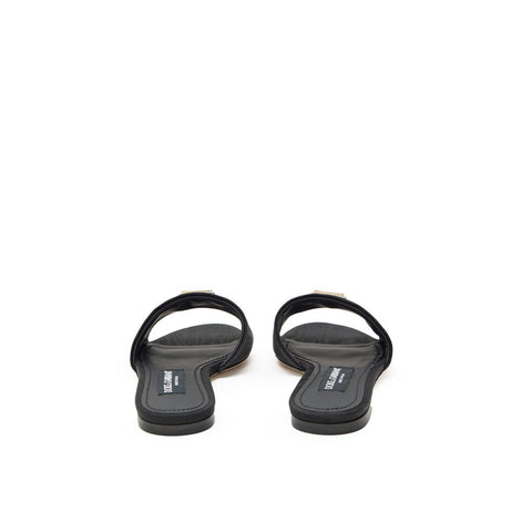 Dolce & Gabbana Black Polyester Slippers