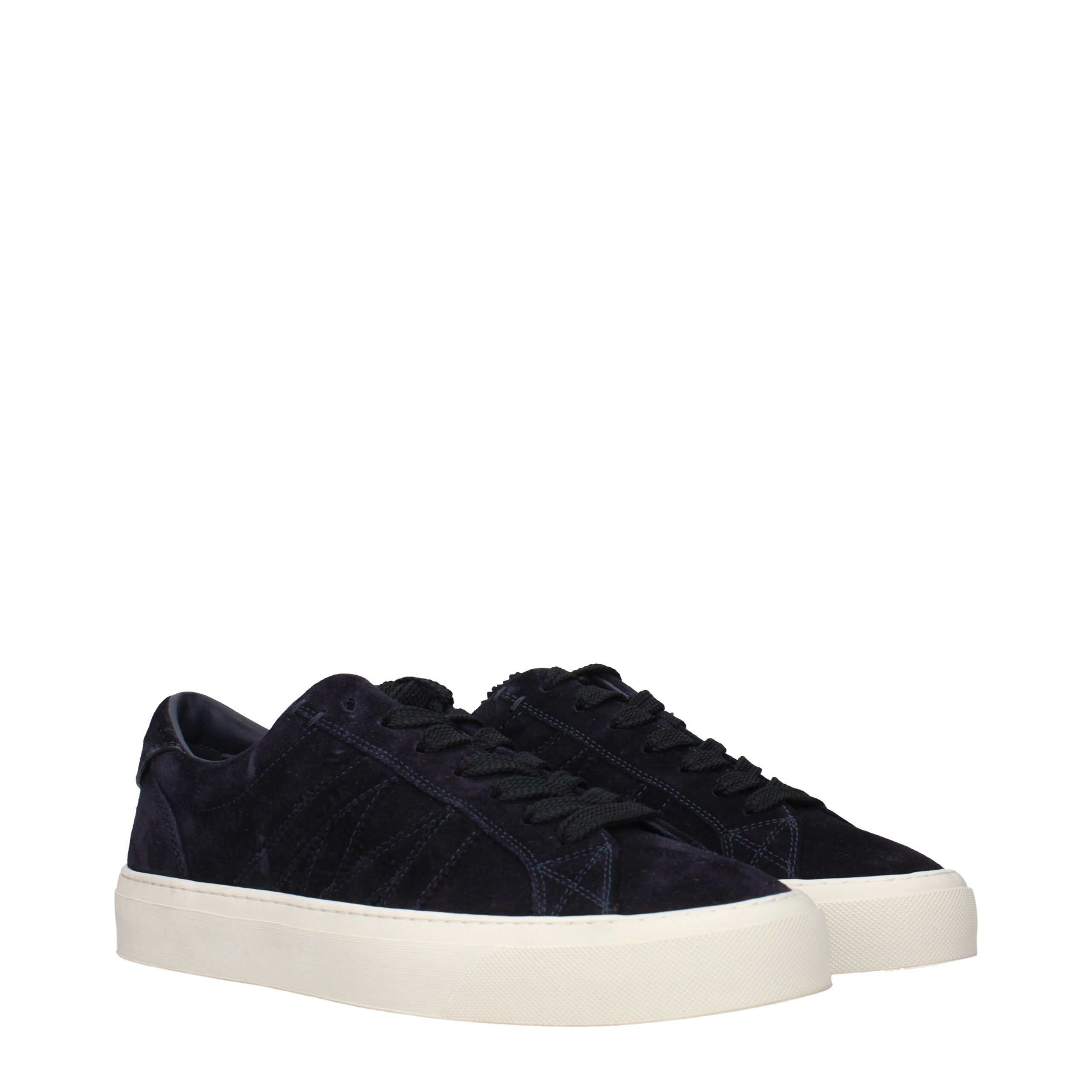Moncler Blue Leather Low Top Sneakers