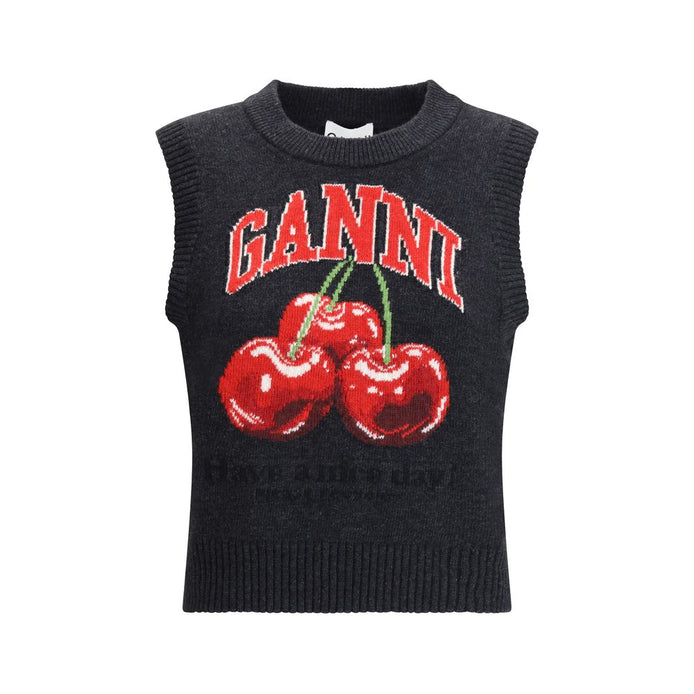 Ganni Black Wool Sweatshirt