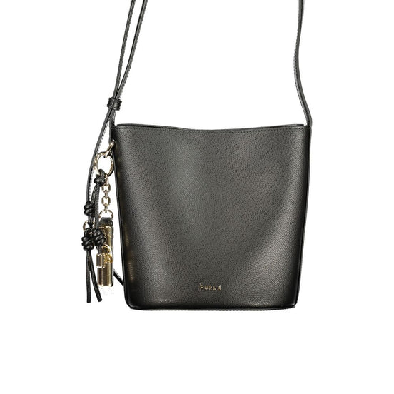 Furla Nero Leather Women Bucket Bag
