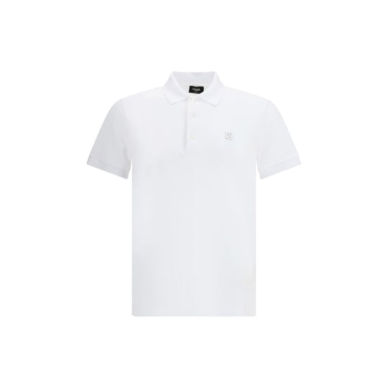 Fendi White Cotton Polo Shirt