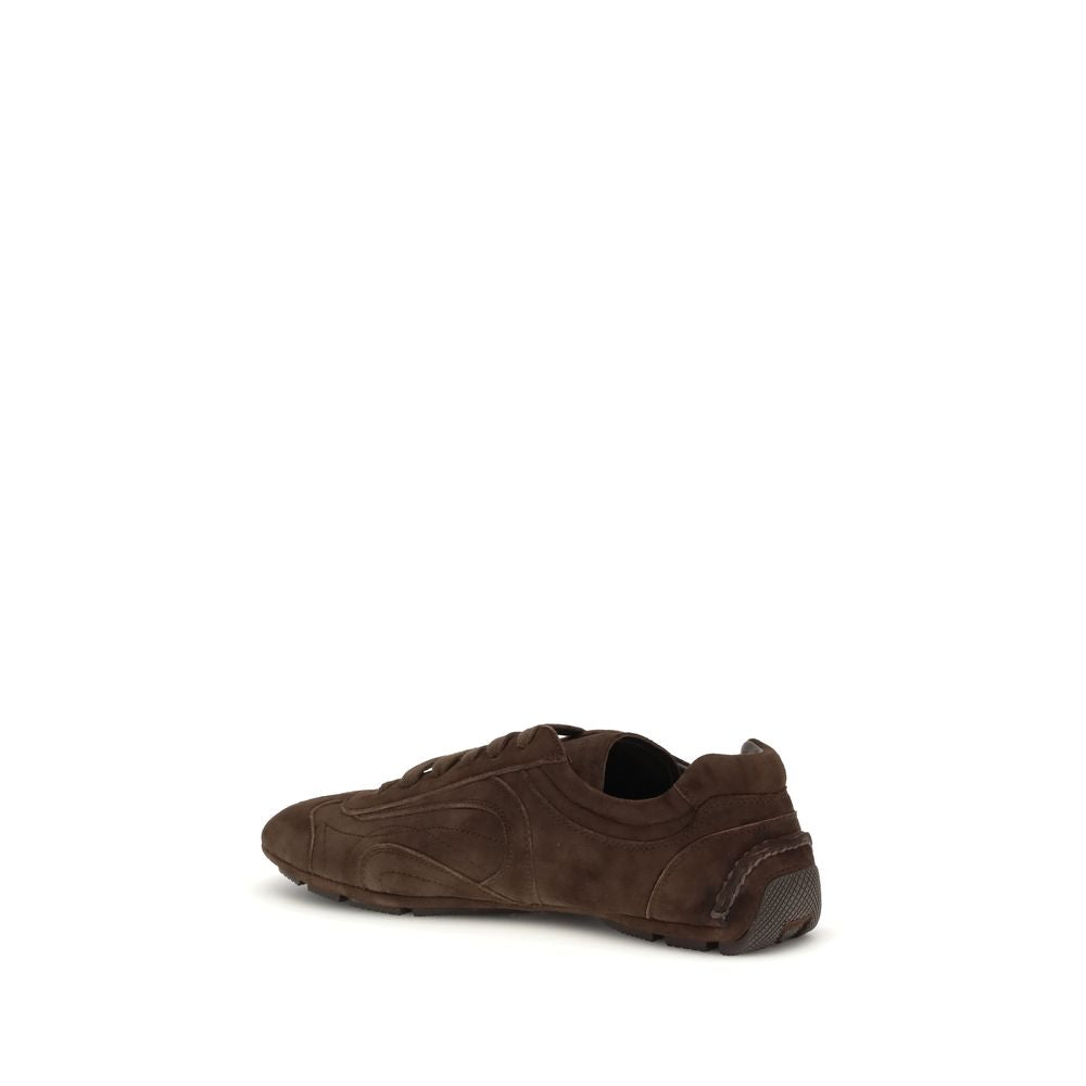 Prada Brown Lamb Ovis Aries Aries Athletic Sneakers