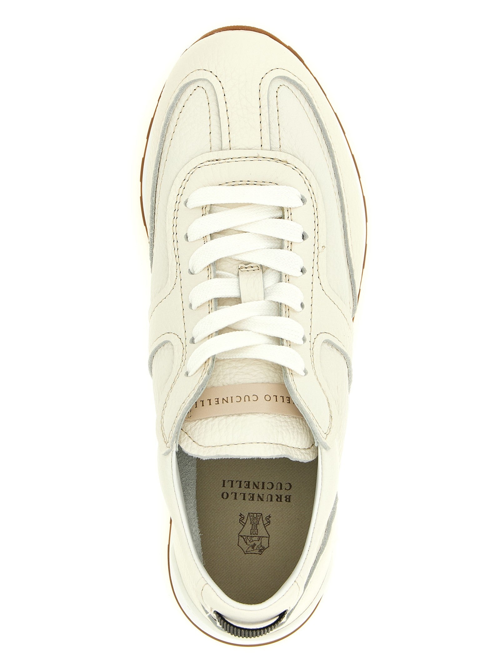 Leather sneakers with Monili on the back