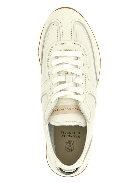 Leather sneakers with Monili on the back