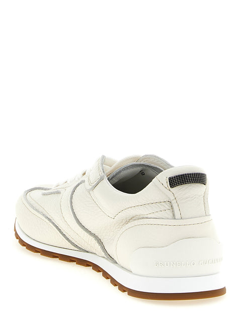 Leather sneakers with Monili on the back