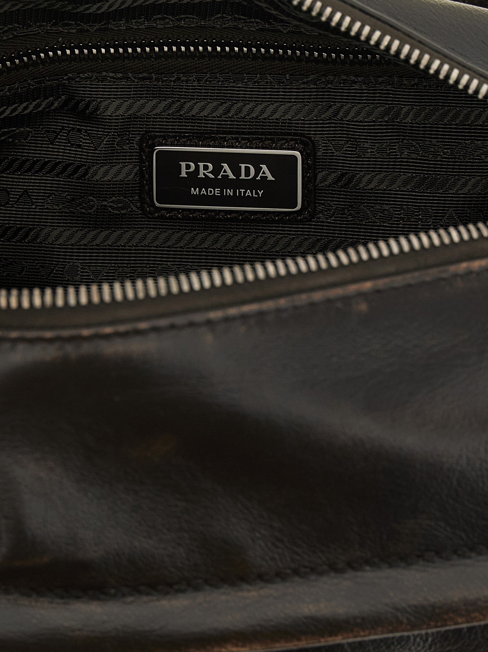 Aged effect nappa leather crossbody bag