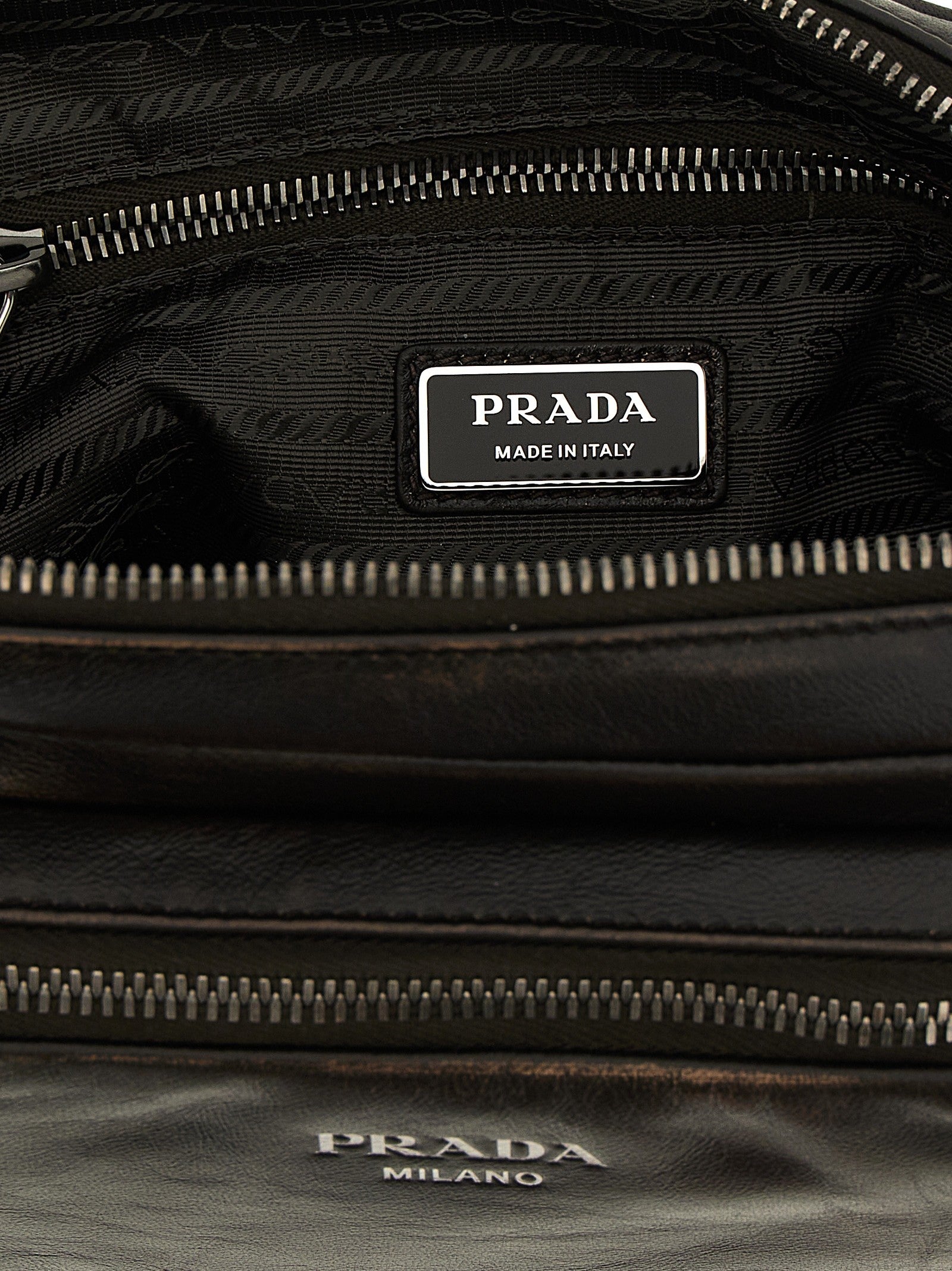 Aged nappa leather crossbody bag