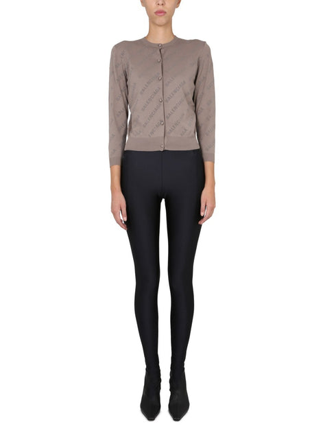 ALLOVER LOGO CROPPED CARDIGAN