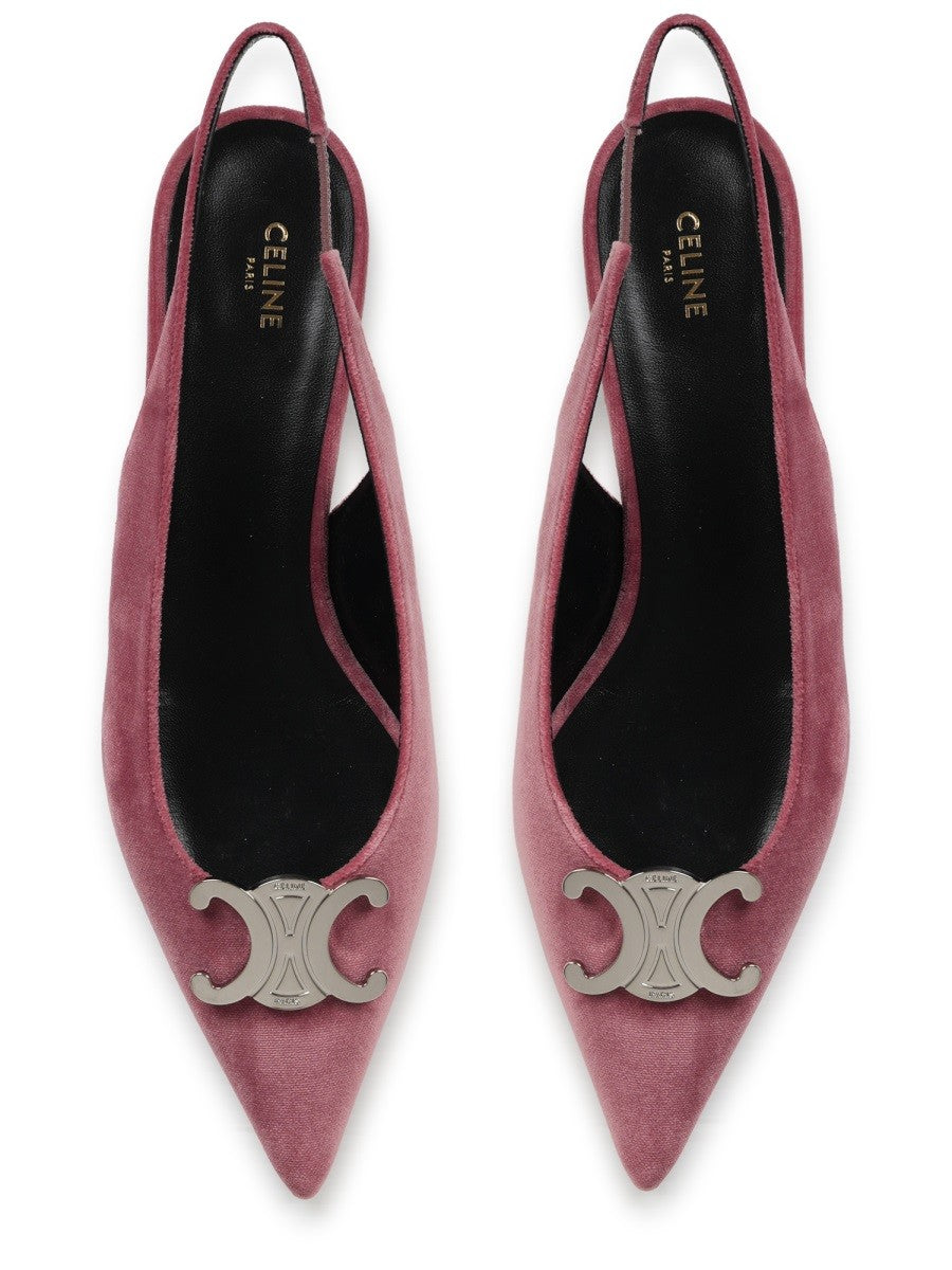 alma triomphe velvet flat slingback 05