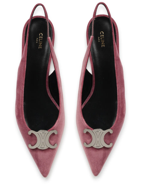 alma triomphe velvet flat slingback 05