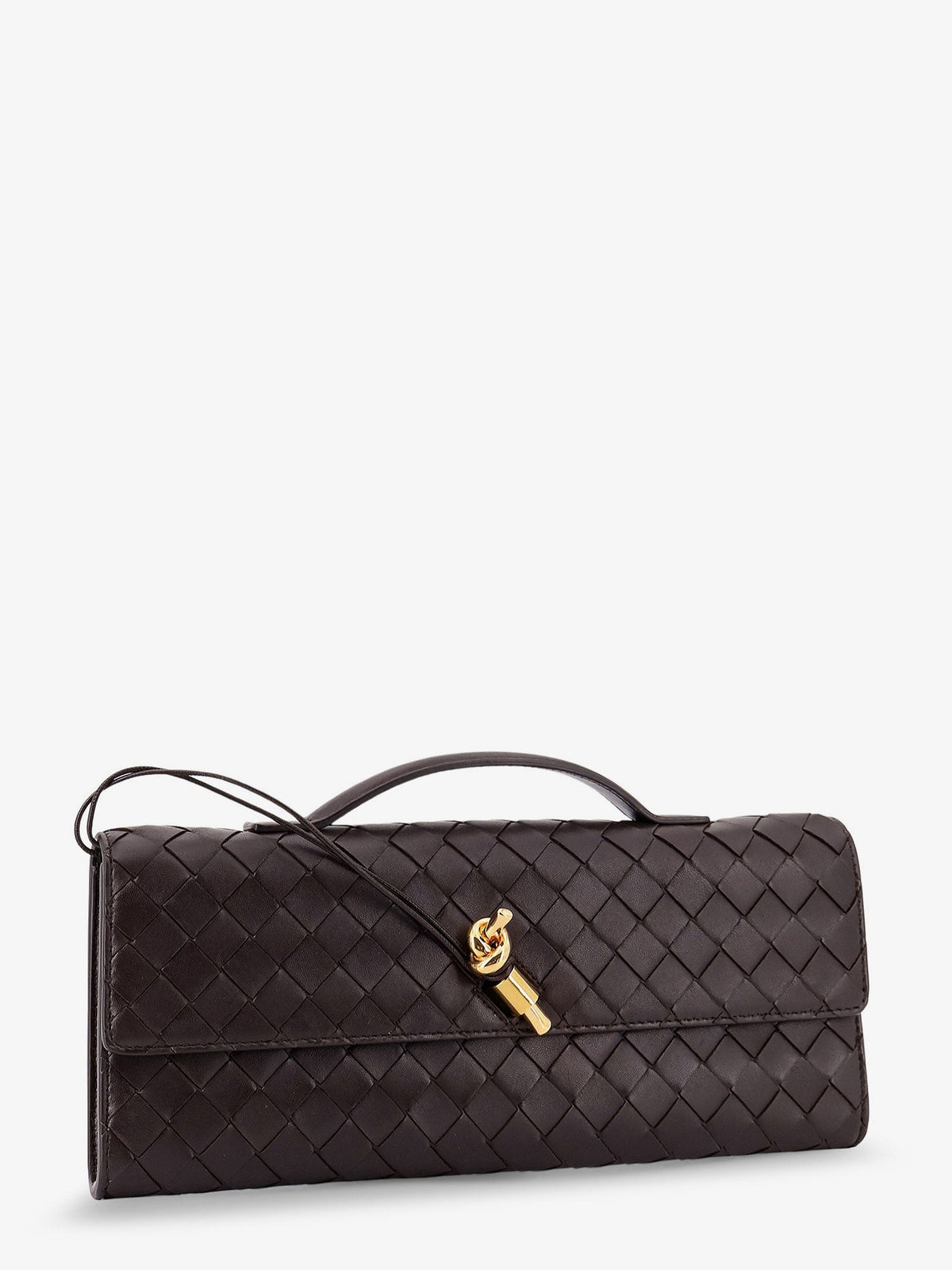 Bottega Veneta Andiamo Leather Clutch with Intrecciato motif