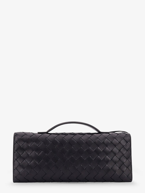 Bottega Veneta Andiamo Leather Clutch with Intrecciato Pattern