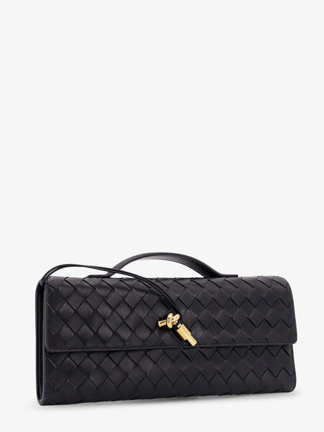 Bottega Veneta Andiamo Leather Clutch with Intrecciato Pattern