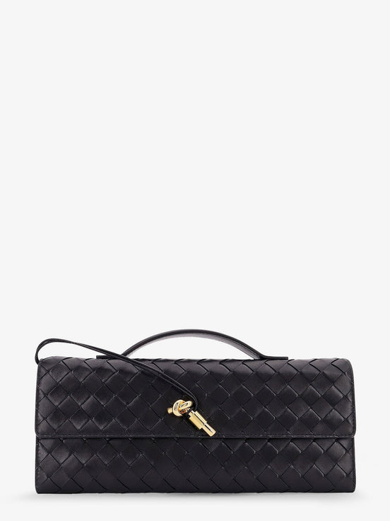 Andiamo Leather Clutch with Intrecciato Pattern