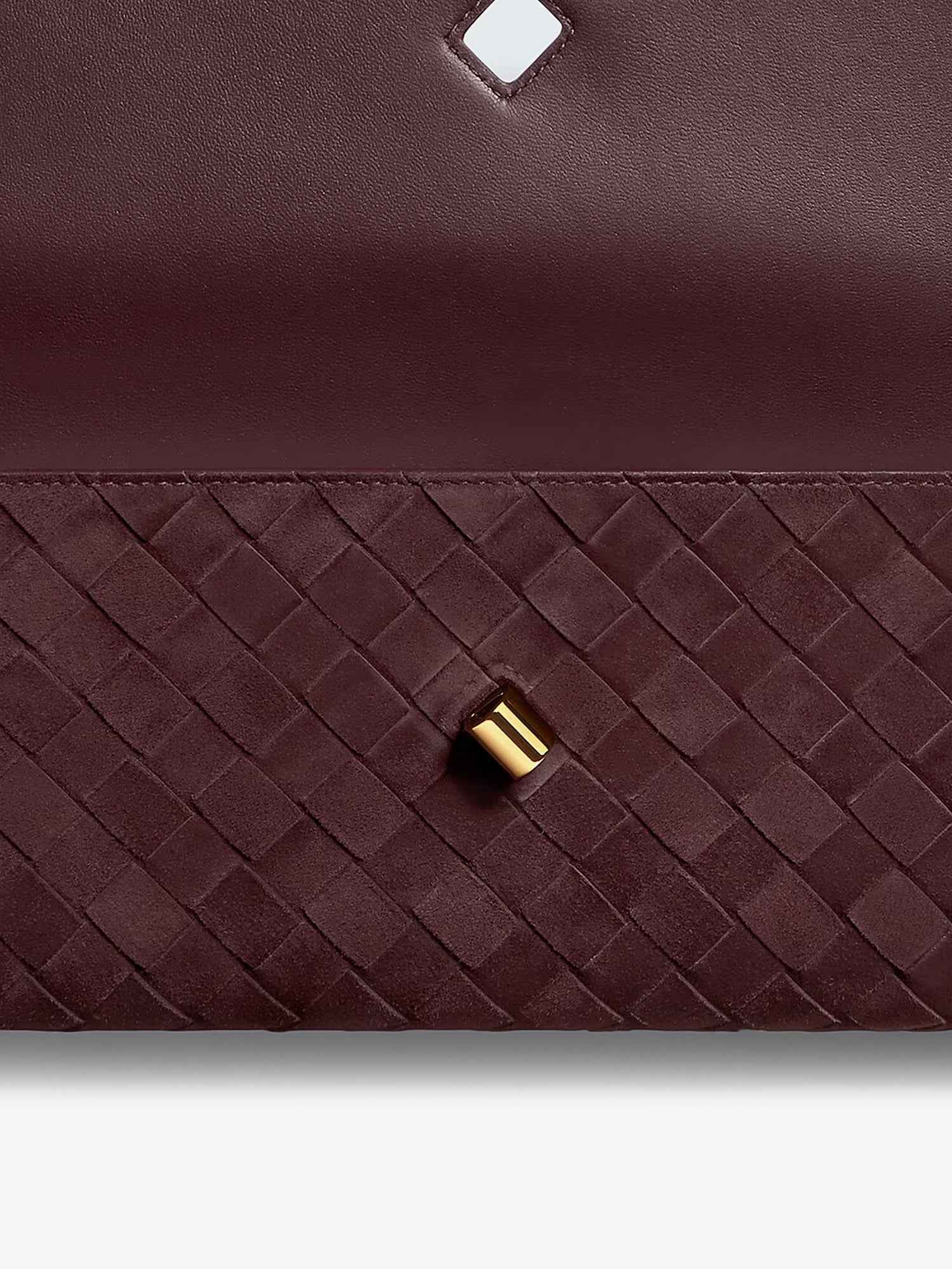 Andiamo Suede Clutch with Intrecciato pattern