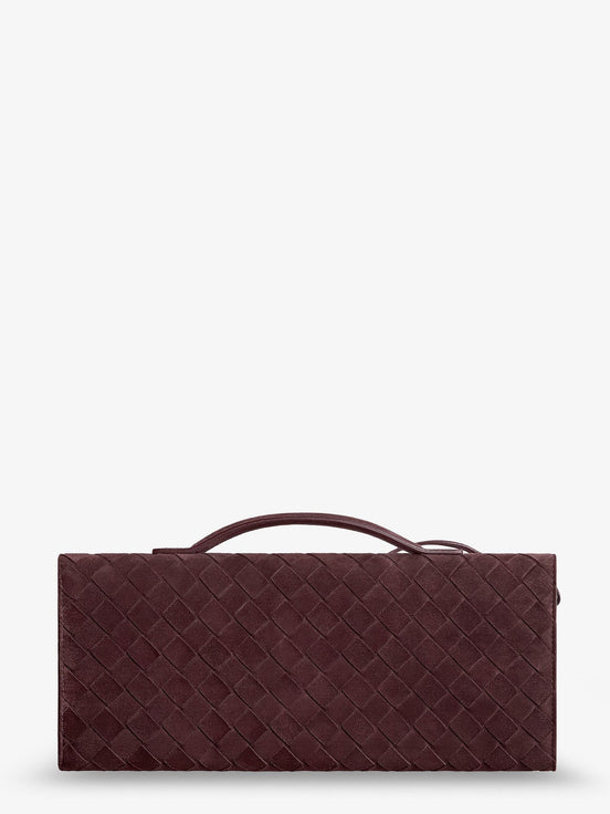 Andiamo Suede Clutch with Intrecciato pattern