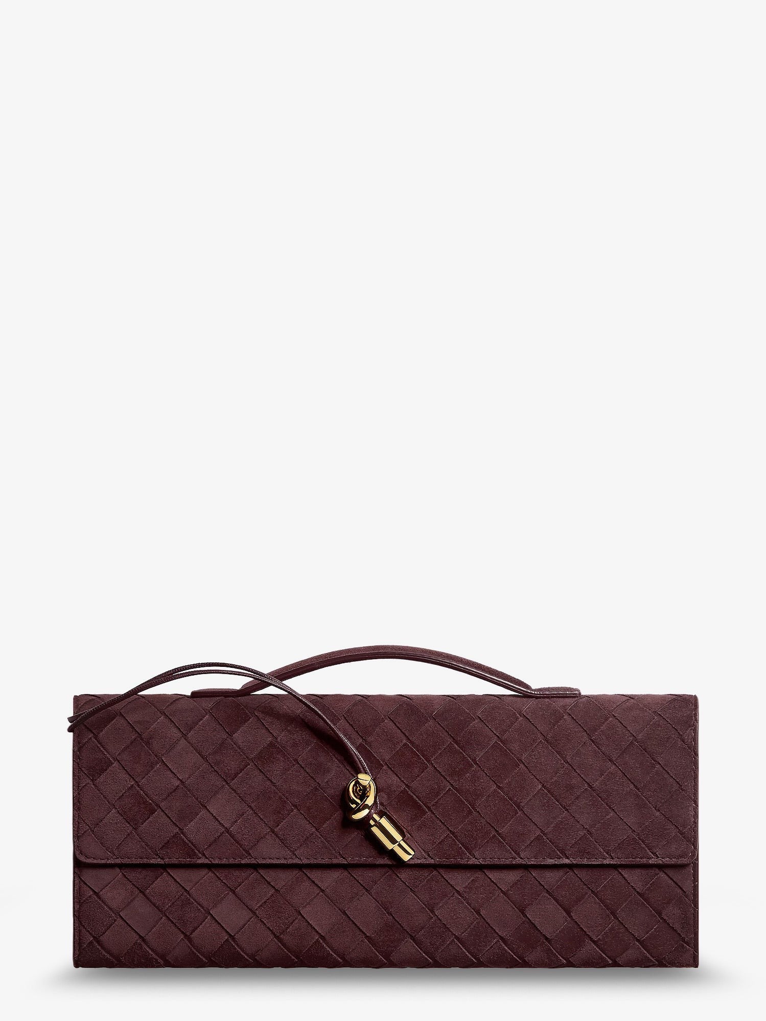 Andiamo Suede Clutch with Intrecciato pattern