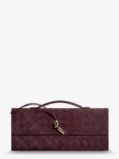 Andiamo Suede Clutch with Intrecciato pattern