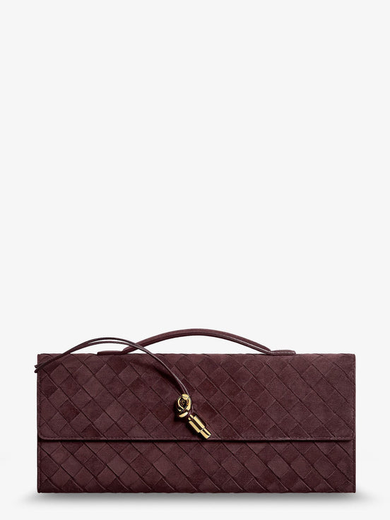 Andiamo Suede Clutch with Intrecciato pattern