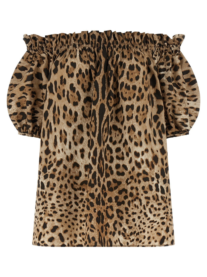 Animal print cotton top