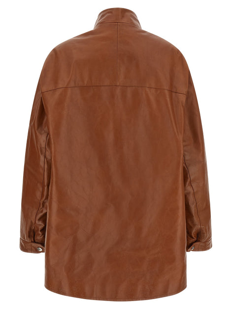 Antiqued leather caban