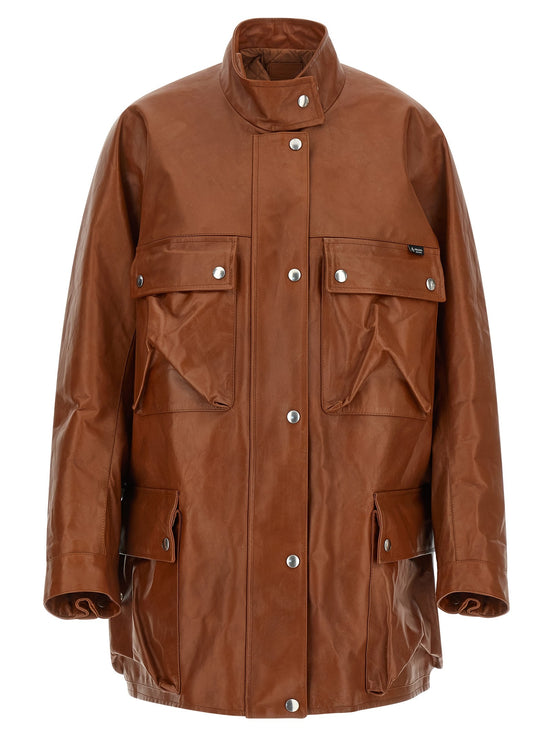 Antiqued leather caban