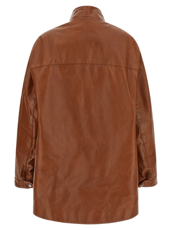 Antiqued leather caban