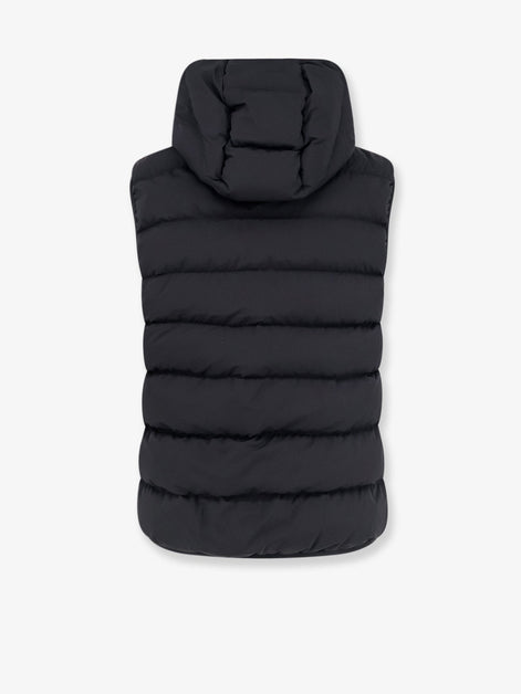Moncler Arinella Matt Black sleeveless down jacket