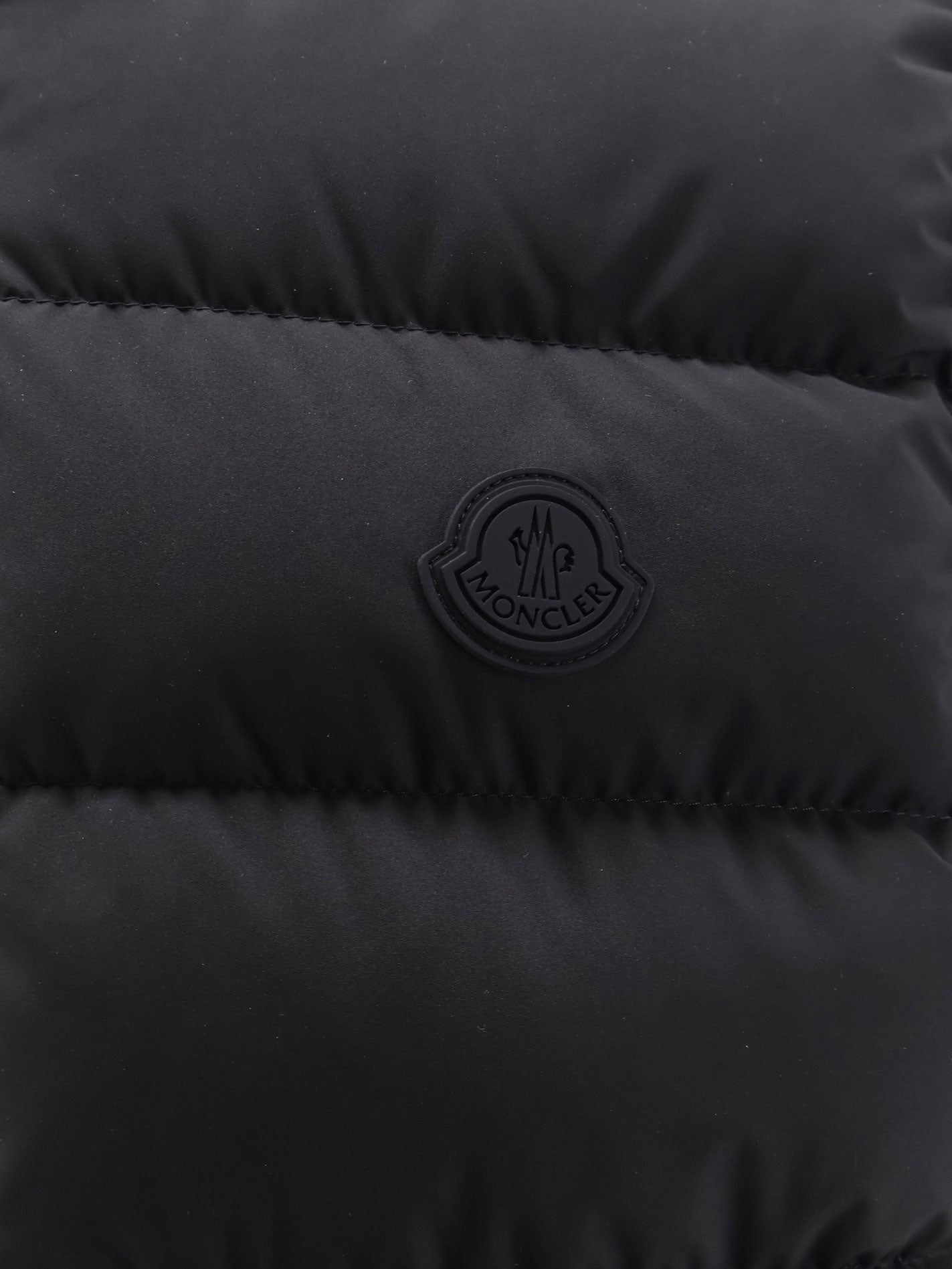 Moncler Arinella Matt Black sleeveless down jacket