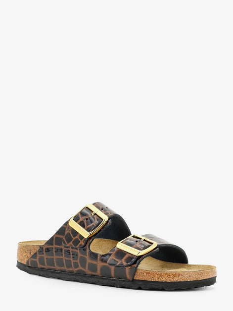 Birkenstock Arizona leather sandals with crocodile print
