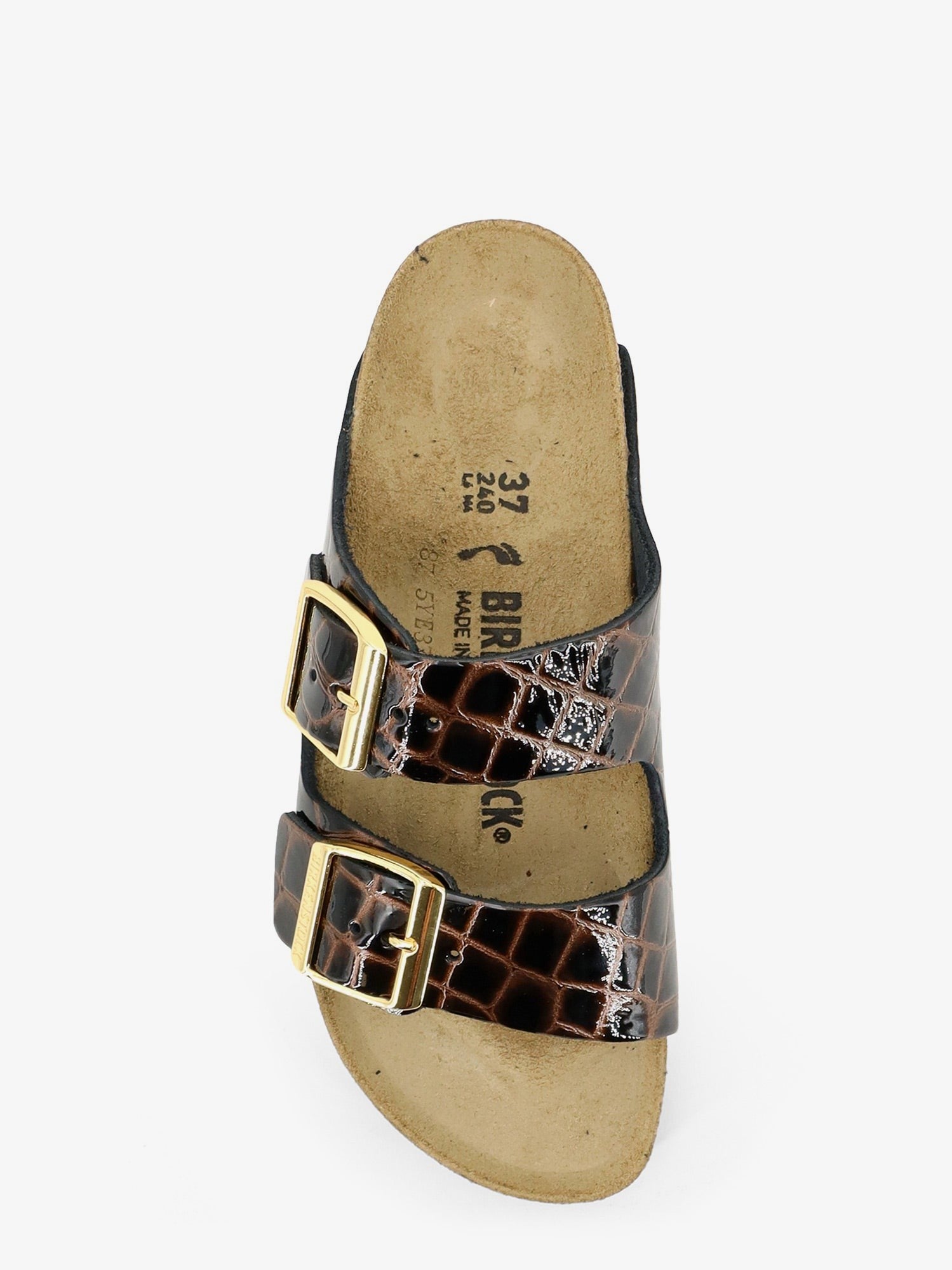 Birkenstock Arizona leather sandals with crocodile print