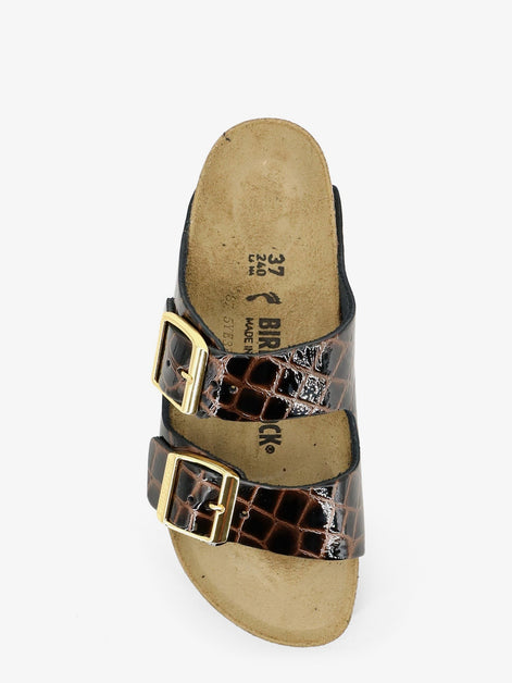 Birkenstock Arizona leather sandals with crocodile print