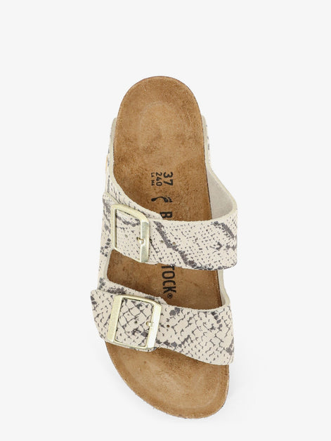 Birkenstock Arizona Snake Oyster Sandals in Python Print Leather