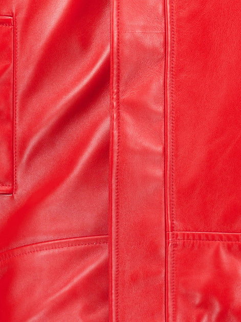Balenciaga Arrotondato leather jacket with engraved lettering logo on the front