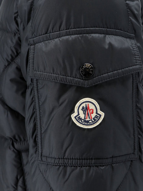 Moncler Asurel short down jacket with geometric stitching