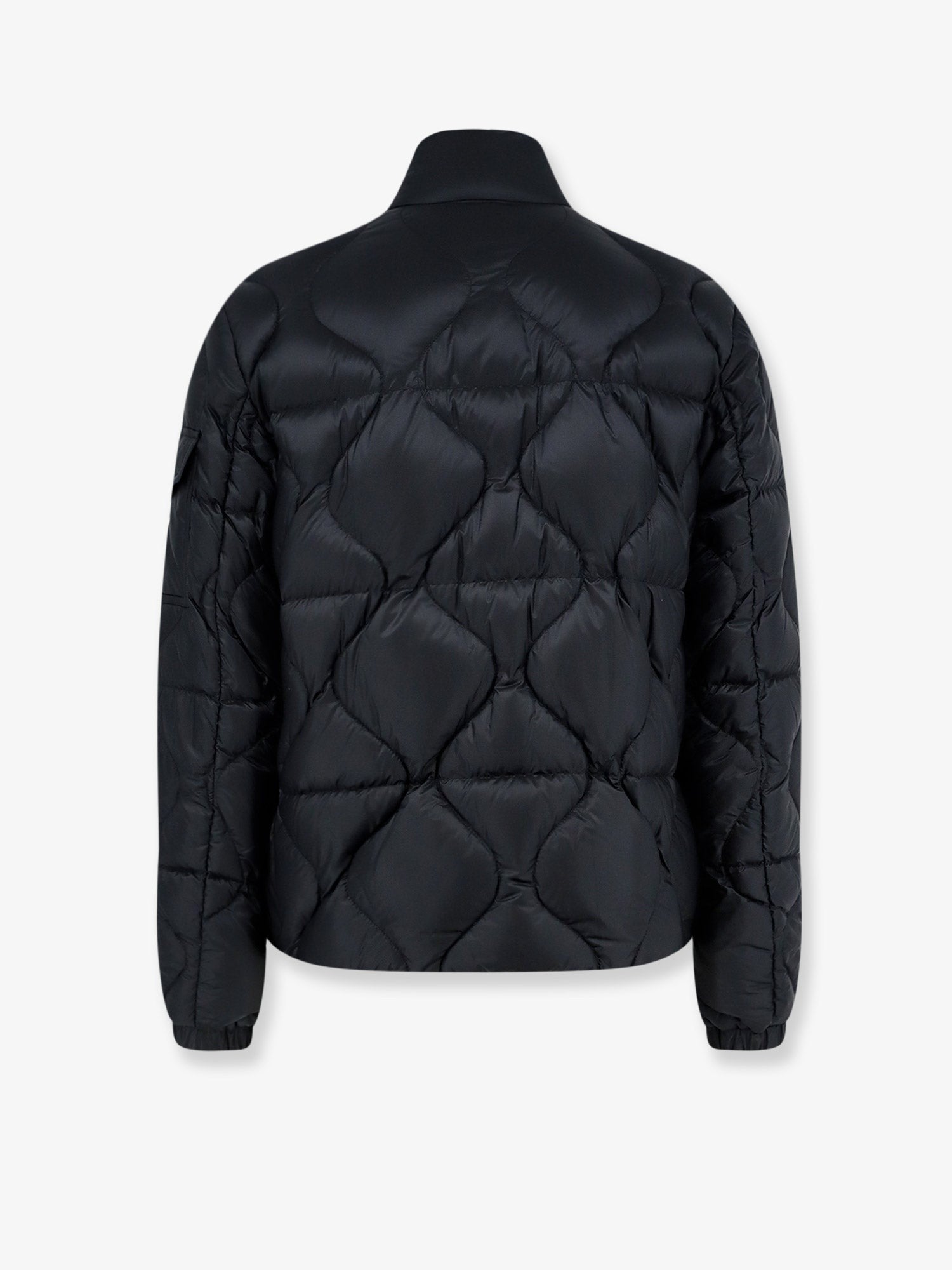 Moncler Asurel short down jacket with geometric stitching