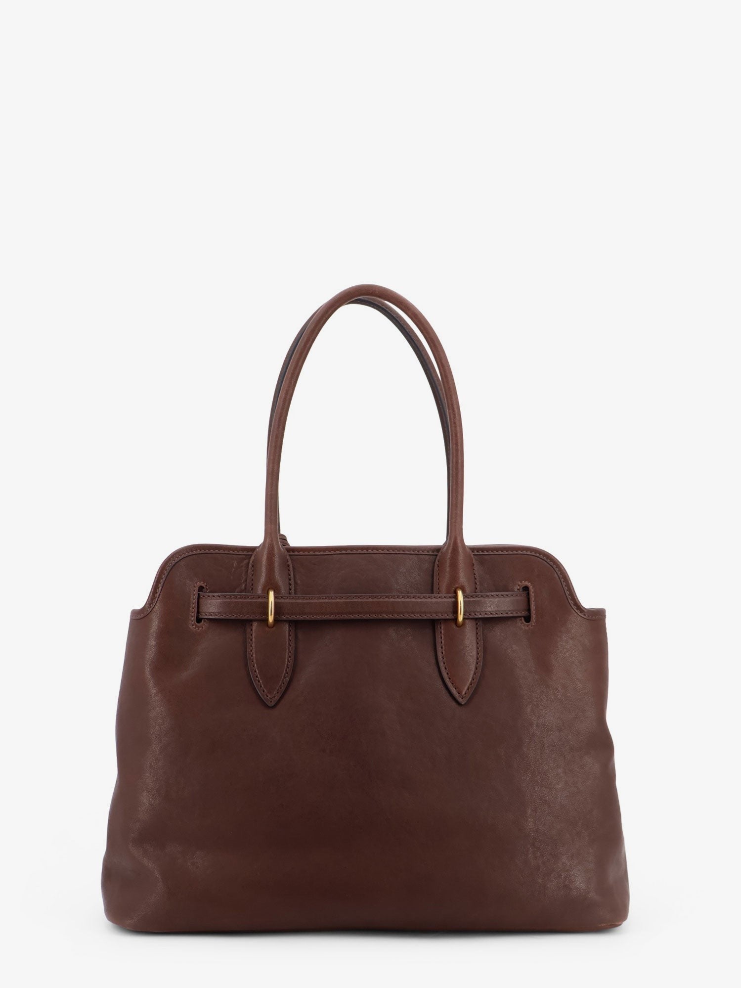 Aventure leather handbag with front lettering logo