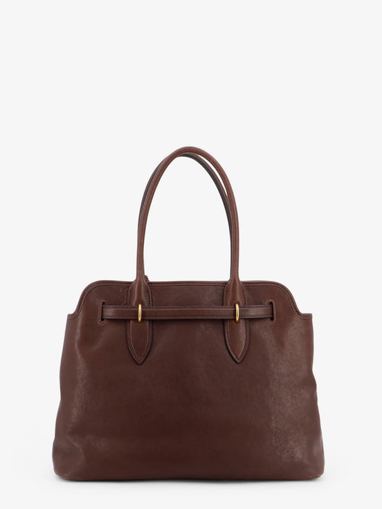 Aventure leather handbag with front lettering logo