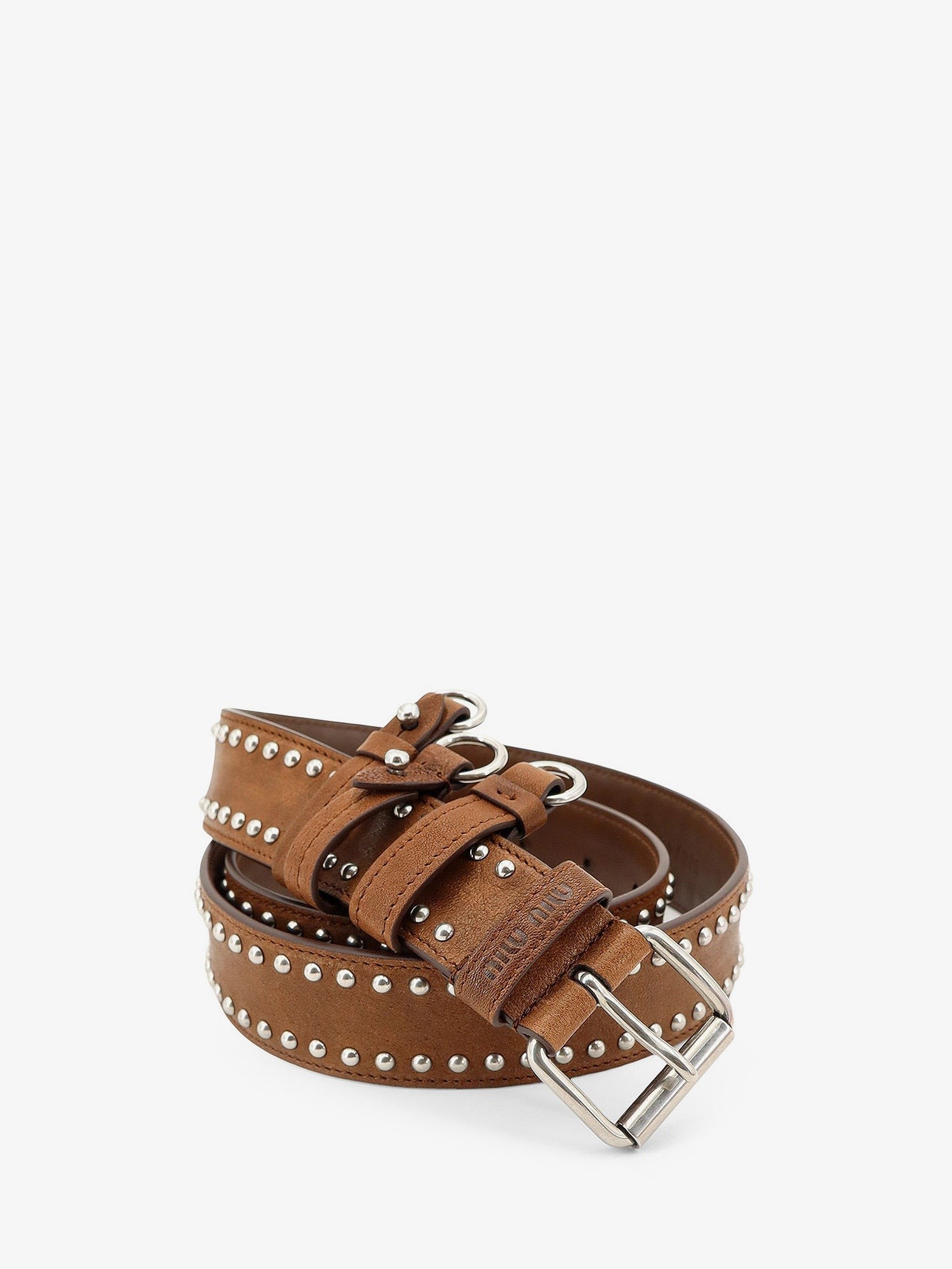 Miu Miu Aviator nappa belt with keychain charm