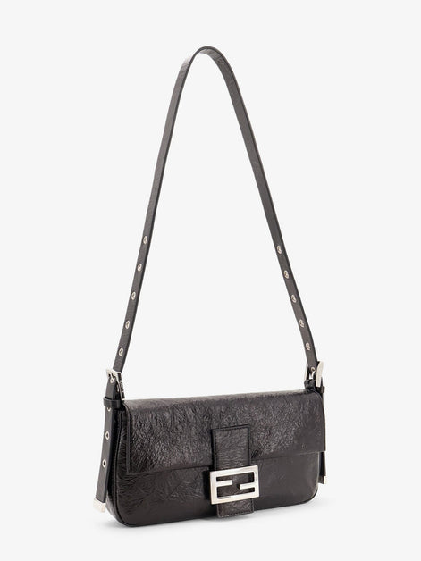 Baguette vintage-effect leather shoulder bag