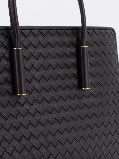Barbara leather handbag with Intrecciato motif