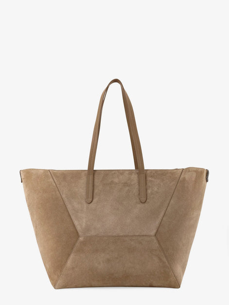 BC Duo suede shoulder bag with engraved logo