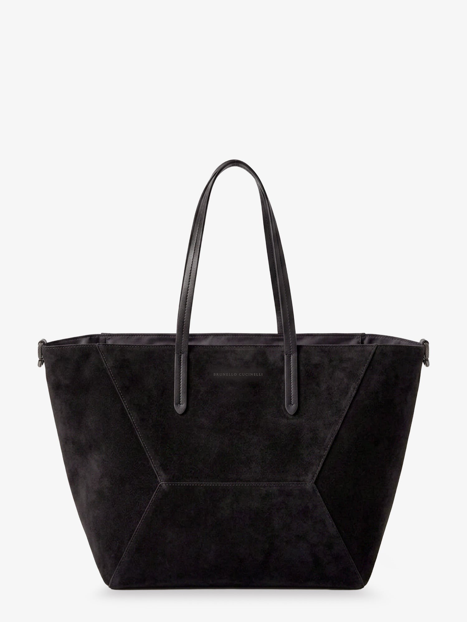 BC Duo suede shoulder bag with engraved logo