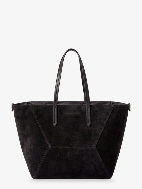 BC Duo suede shoulder bag with engraved logo