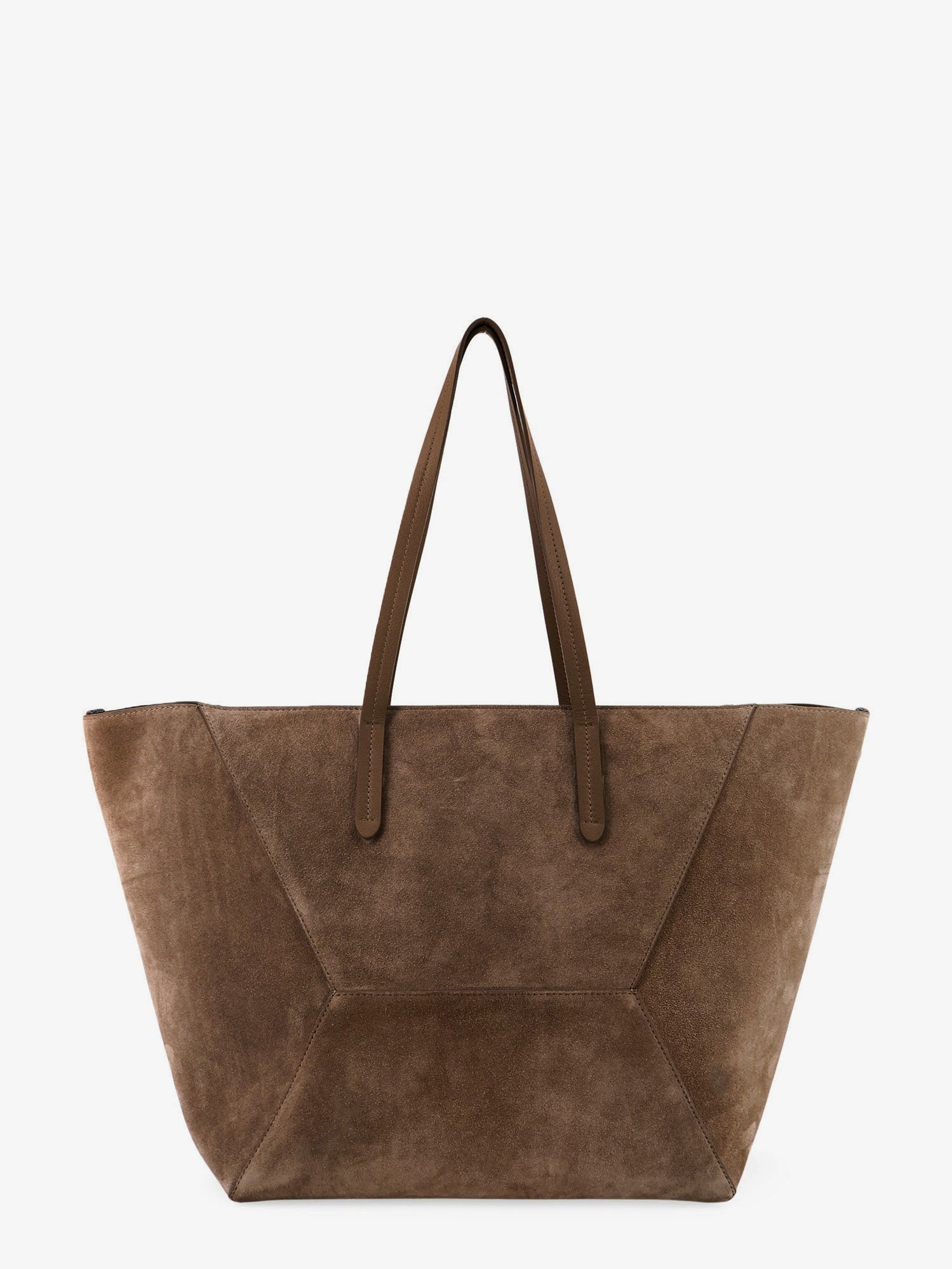 BC Duo suede shoulder bag with engraved logo