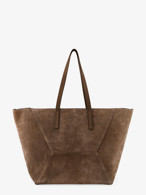 BC Duo suede shoulder bag with engraved logo