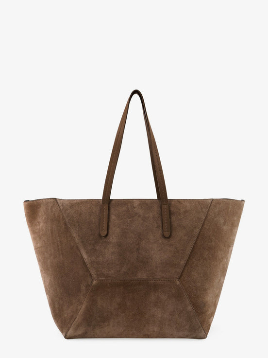BC Duo suede shoulder bag with engraved logo